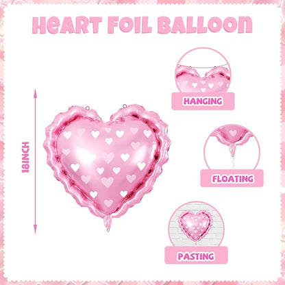 Valentines Day Balloons Arch Kit, Hot Pink Red Metallic Pink Blloons - Image 4