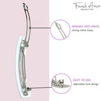 French Amie Long Rectangle Large 4” Frost White Handmade Celluloid Automatic Hair Clip Barrette (Frost White)
