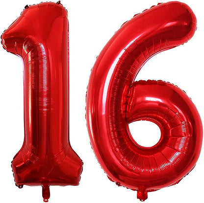 Number 16 Balloons for 16th Birthday Sweet 16 Party Decorations, 42 Inch Jumbo by GOER