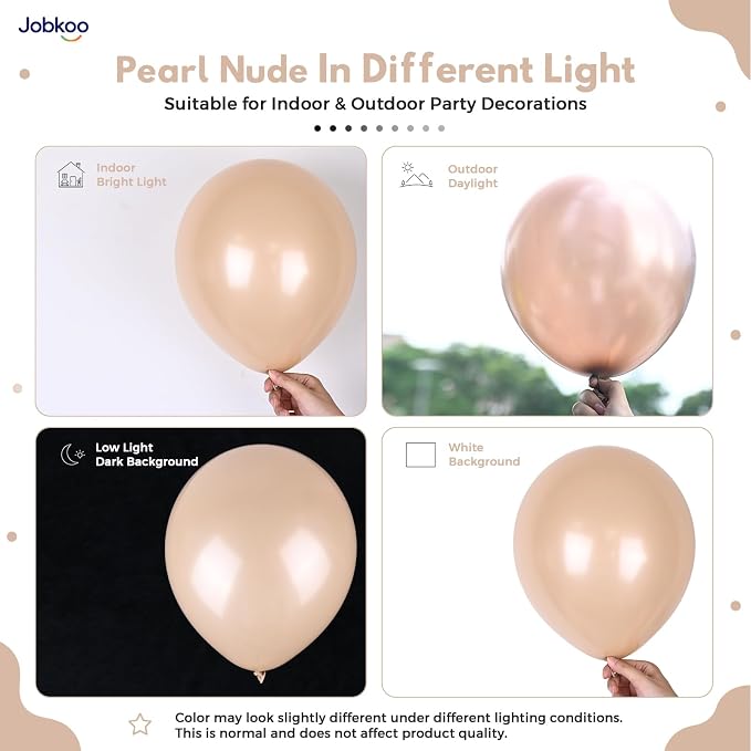 Jobkoo Pearl Nude Balloons 12 Inch - Image 3