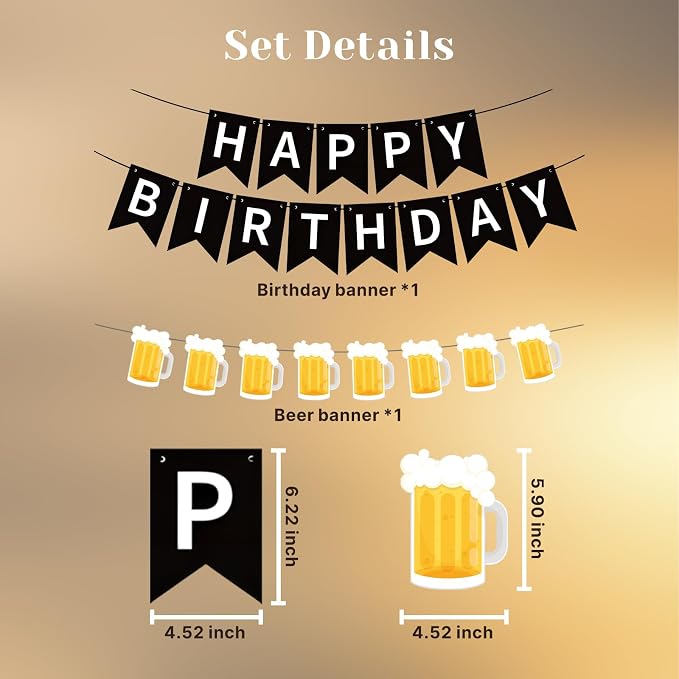 Beer Birthday Banner for Beer Party and Birthday Wedding Party Supplies - Image 2