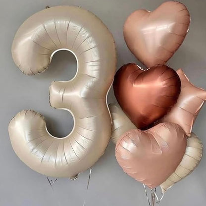 10PCS Brown Khaki Heart Shape Balloons - Image 4