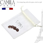 Camila Paris CP3170 French Hair Barrette Clip for Girls, Handmade, Brown, Gold Metal Clasp Strong Hold Grip Hair Clips for Women, No Slip and Durable Styling Girls Hair Accessories, Made in France