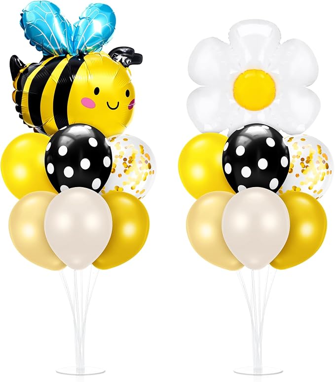 Sumind 2 Set Bee and Daisy Flower Balloon Stand Kit, Honey Bee Balloon by Sumind