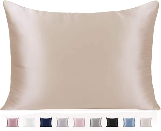 Adubor 100% Silk Pillowcase - Mulberry Silk Pillow Cases, 23 Momme 6A Grade Fibers, Silk Pillow Case for Hair and Skin Health, with Hidden Zipper (King 20''×36'', Beige, 1PC)