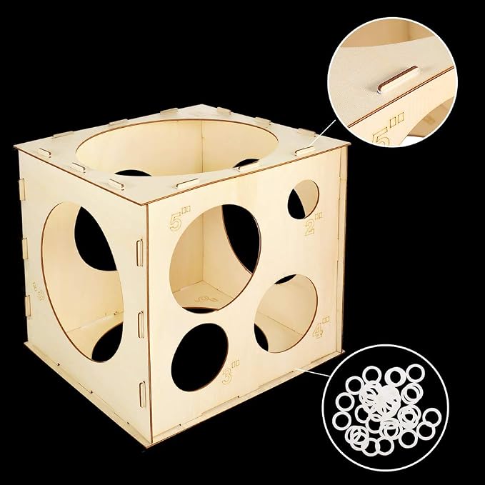 Pllieay 9 Sizes Collapsible Wood Balloon Sizer Cube Box - Image 5