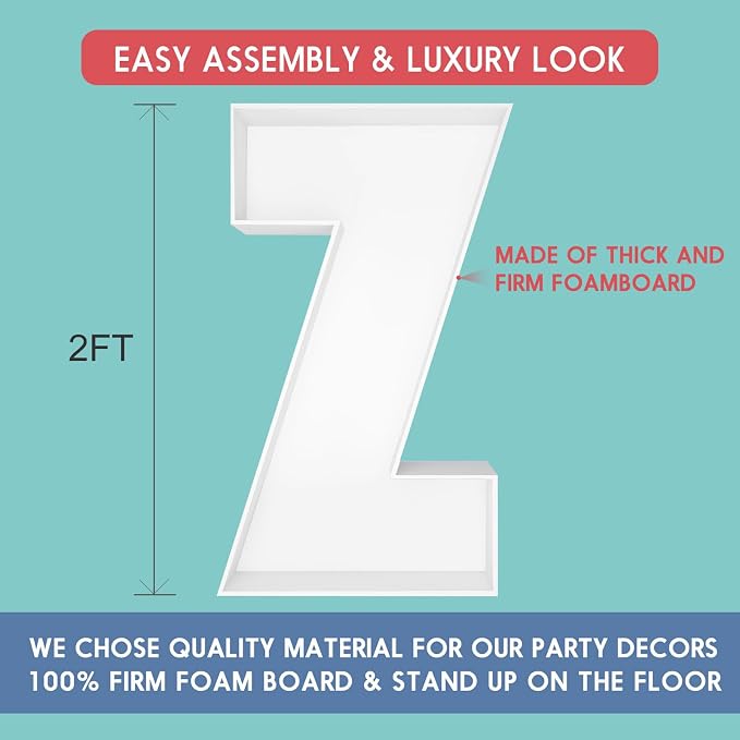 2FT Letter Z Mosaic Balloon Frame Letter DIY Fillable Letters Kit - Image 2