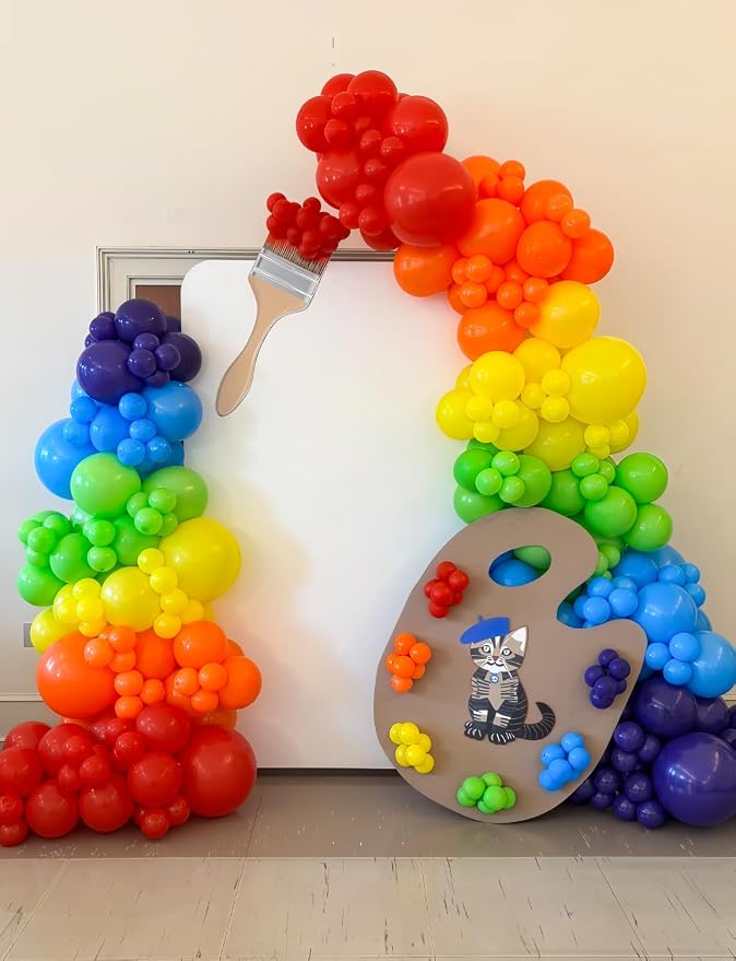 Rainbow Balloon Garland Arch Kit, Latex | Colorful Back to School Balloons Arch - Image 4