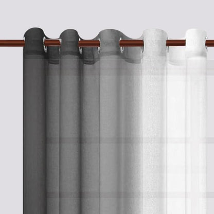 DWCN Black Ombre Faux Linen Sheer Curtains - Image 2