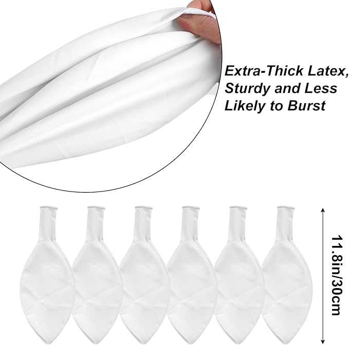RUBFAC White Giant Balloons 6Pack 36 Inch Jumbo Large Latex Balloons - Image 3