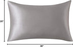 SLPBABY Silk Pillowcase for Hair and Skin with Hidden Zipper Print (King, Silver)