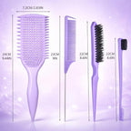 Detangler Brush for Curly Hair, Lightweight Curly Hair Brush with Vented Design for Easy Glide, Effortlessly Detangles Without Pulling or Snagging, Suitable for All Wet and Dry Hair Types (Pruple)