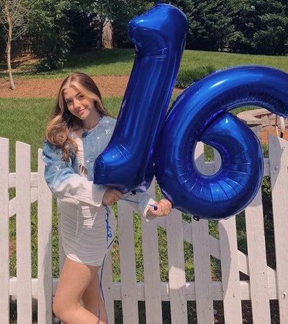 9 Balloon Number Blue 40 inch Number Balloons - Image 3