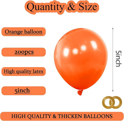 200pcs Orange Balloons 5 Inch, Small Mini Latex Balloons - Image 5