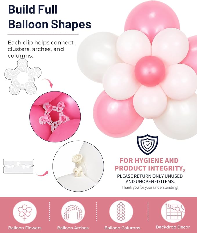 Tinabless Balloon Arch Clips Set, 80 Reusable Balloon Clips - Image 6