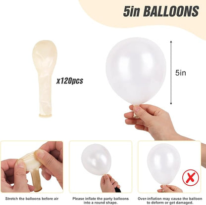 RUBFAC Pearl White Balloons 120pcs 5 Inch Latex Party Balloons - Image 3