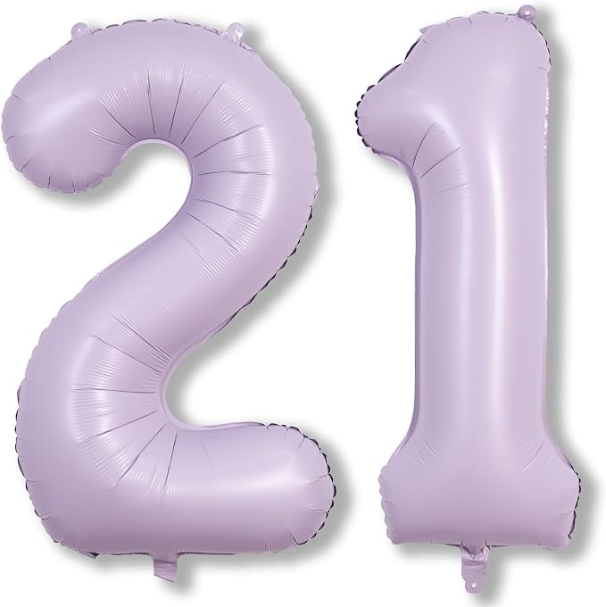Light Purple Number 21 Balloons by Lingqiang