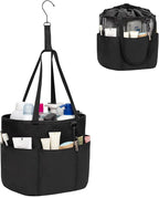 Shower Caddy Portable, Hanging Mesh Shower Caddy, Travel Toiletry Bag for Women Men, Quick Dry Shower Tote Bag with Rotable Hook for Bathroom, Gym, Camping, Beach, Swimming, Traveling