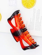 Large Hair Claw Clips for Long Thick Hair Women 5 Inches Big Plastic Claw Clamps 2pcs In Set Hair Accessories Clips (Butterfly-Black+Amber)
