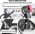 Hair Dryer Stand Holder,Hair Styler Storage Rack for Dyson Supersonic,Desk Aluminum Alloy Bracket,Power Plug and Nozzle Attachments Organizer For Bathrooms,Salons,or Bedrooms