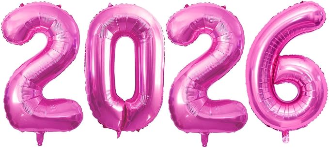 2026 Foil Number Balloons for 2026 New Year Eve Festival Party Supplies by GOER