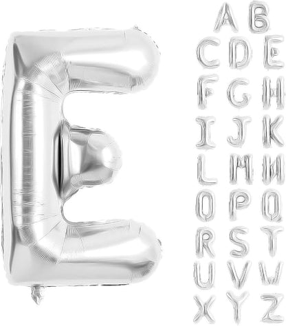 Silver Letter Balloons 40 Inch Large Alphabet Balloon Letter E | Foil Mylar Big by YUNSHANGMO