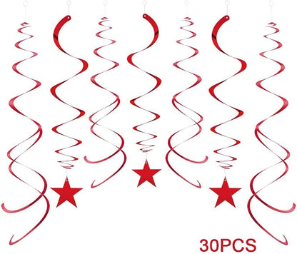 Party Star Swirl Decorations, Whirls Decorations - Image 2