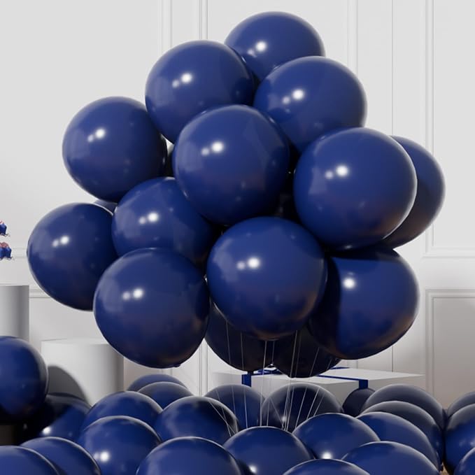 AULE 50Pcs Latex 12 Inch Navy Blue Balloons | Helium Party Happy Birthday by AULE