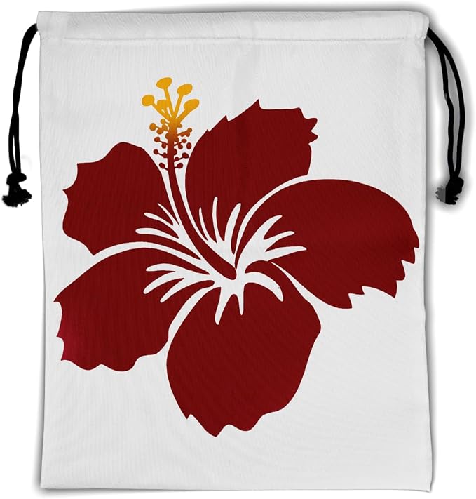 Hibiscus Flower Drawstring Grip Bags by Giwawa
