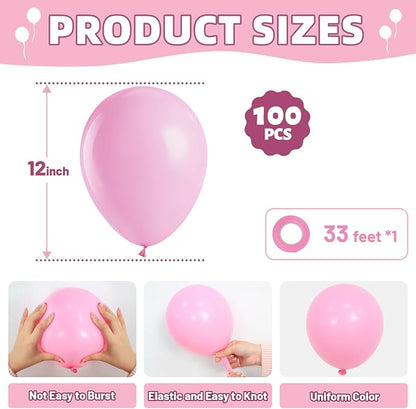LOLStar Macaron Pink Balloons, 12 inch Latex | Birthday, Engagement, Baby Shower - Image 2