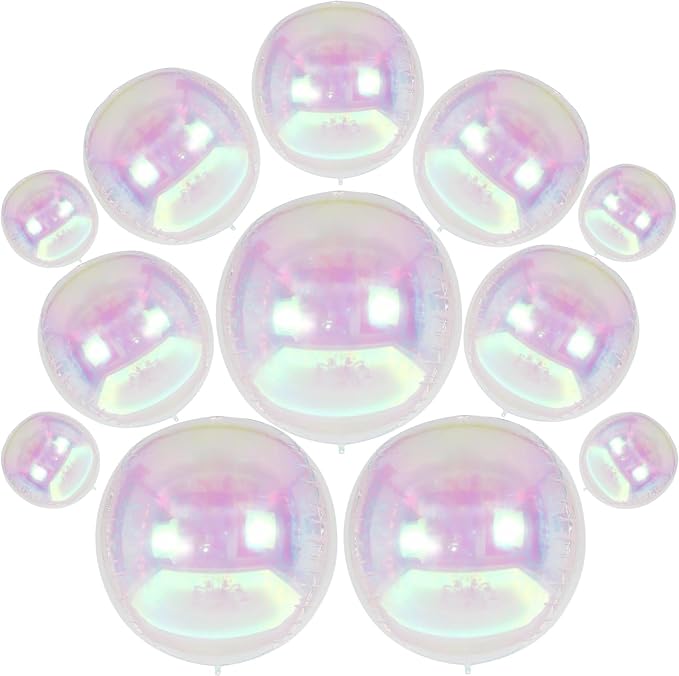 HILAVO 12PCS Iridescent Round Foil Balloons - Image 9