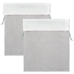 Segbeauty 2pcs Velvet Satin Bags with Drawstring, 15.7x11.8in Large Velvet Drawstring Bag Jewelry Bags with Satin Liner, 40x30cm Hair Dryer Storage Bag Pouch for Diffuser Clothes Gray