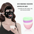 8-Piece Silicone Mixing Bowl Set, 3.3-Inch Microwaveable Silicone Bowls for Facial Masks, Mud Masks, and Other Skin Care Products Facial Bowls for Estheticians. (4 colors)