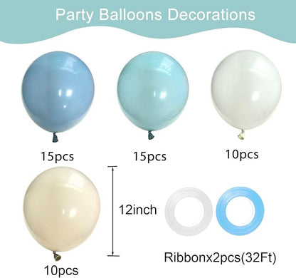 Dusty Blue Balloons 50pcs 12inch - Image 2