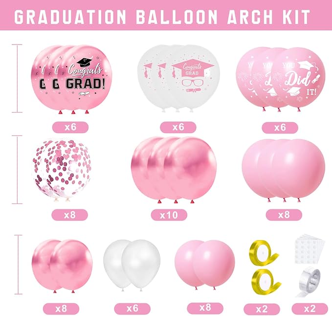 Pink Graduation Decorations Class of 2026 - Image 3