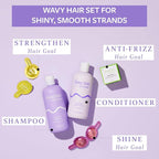 Function of Beauty Wavy Hair Set with Shampoo, Conditioner & Add-In Booster Treatment - Shine, Strengthen & Anti-Frizz Booster Shot to Enhance Shampoo, Conditioners & Hair Care Products