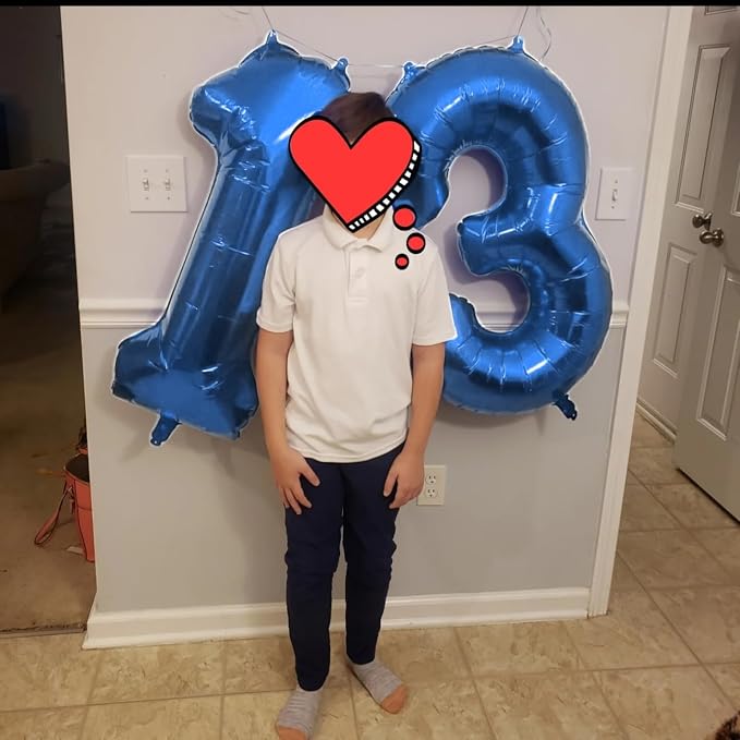Number Balloons Dark Blue 13 Balloon 40 inch - Image 4
