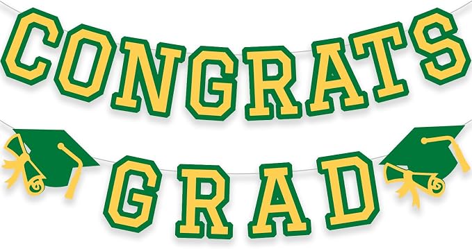 Congrats Grad Banner Graduation Party Banner Decoration Hanging Garland High by Unknown