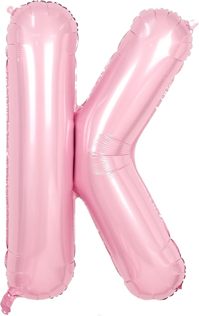 Pink Letter K Balloons, 40 Inch K Letter Balloon Light Pink, A to Z Alphabet by Adorely