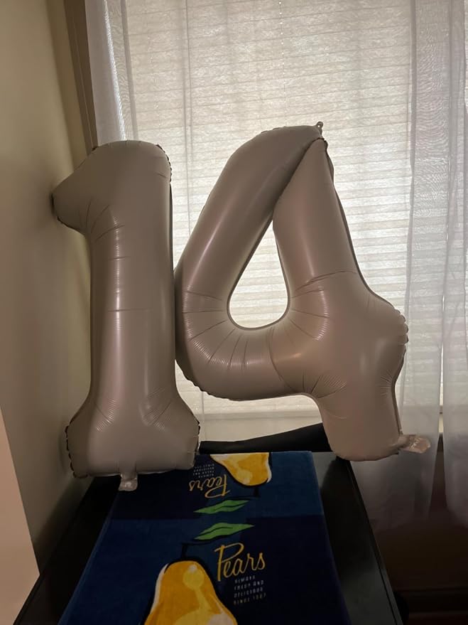 4 Balloon Numbers Party Decorations, 40In Cream Balloons - Image 3