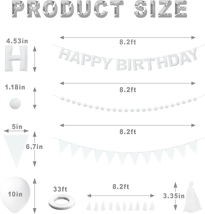 Pre-Strung 3D Felt Happy Birthday Banner, Party Pennant Felt Banner Flags - Image 2