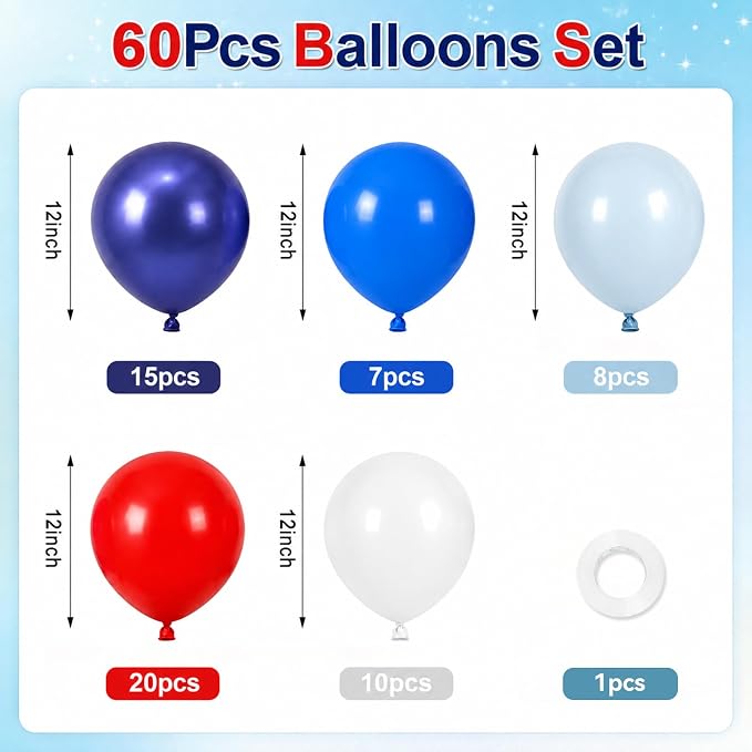 Red Blue White Balloons - Image 2