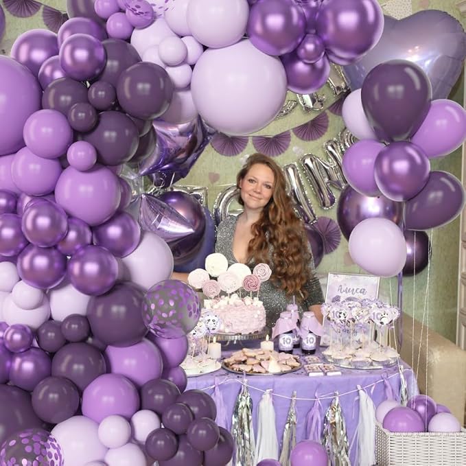 Amandir 153pcs Purple Balloon Garland Arch Kit Different Sizes | 18 12 10 5 - Image 4
