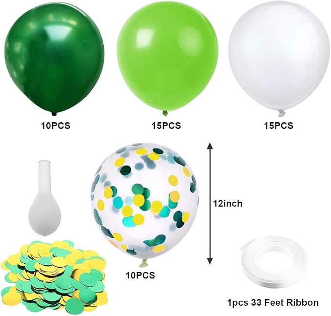 KBZVNAF Green White Latex Party Balloons - Image 2