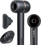 Hair Dryer with Smoothing Comb, 160000RPM High Speed Blow Dryer, Negative Ionic Hair Dryers, Fast Drying and Less Heat Damage, Low Noise & Portable with Diffuser, Thermo-Control, Gray