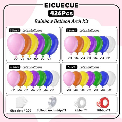 426Pcs Rainbow Balloon Arch Kit - Image 2