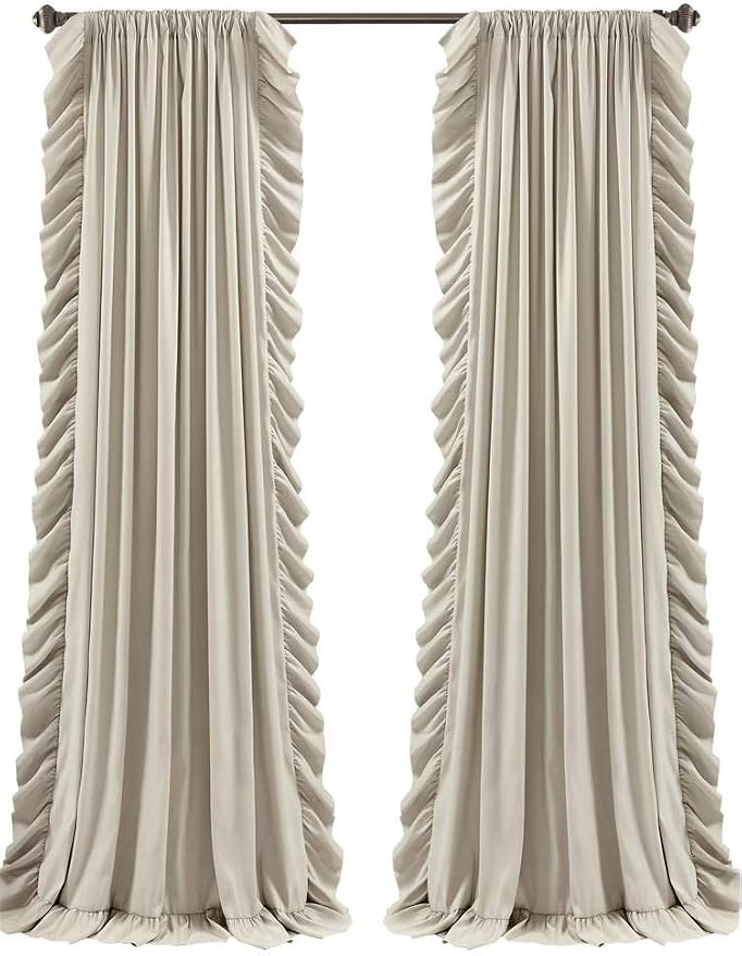 Lush Decor Reyna Ruffle Window Curtain Panel Set, Wheat by LushDecor