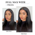 Straight Clip in Hair Extensions Real Human Hair 2 Pack 240g Seamless Clip in Hair Extensions for Women Full Max with 16Pcs PU Skin Weft 18inch Natural Black