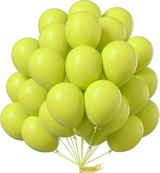 PartyWoo Lime Balloons 50pcs Green Light Pastel Kelly Green Color | 12 Inch by PartyWoo
