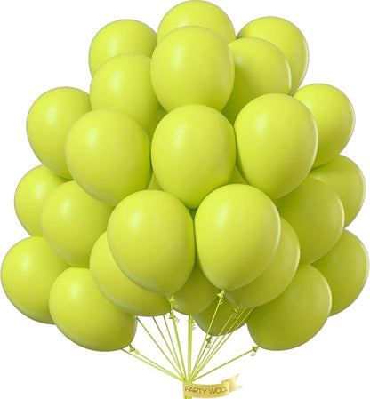 PartyWoo Lime Balloons 50pcs Green Light Pastel Kelly Green Color | 12 Inch by PartyWoo